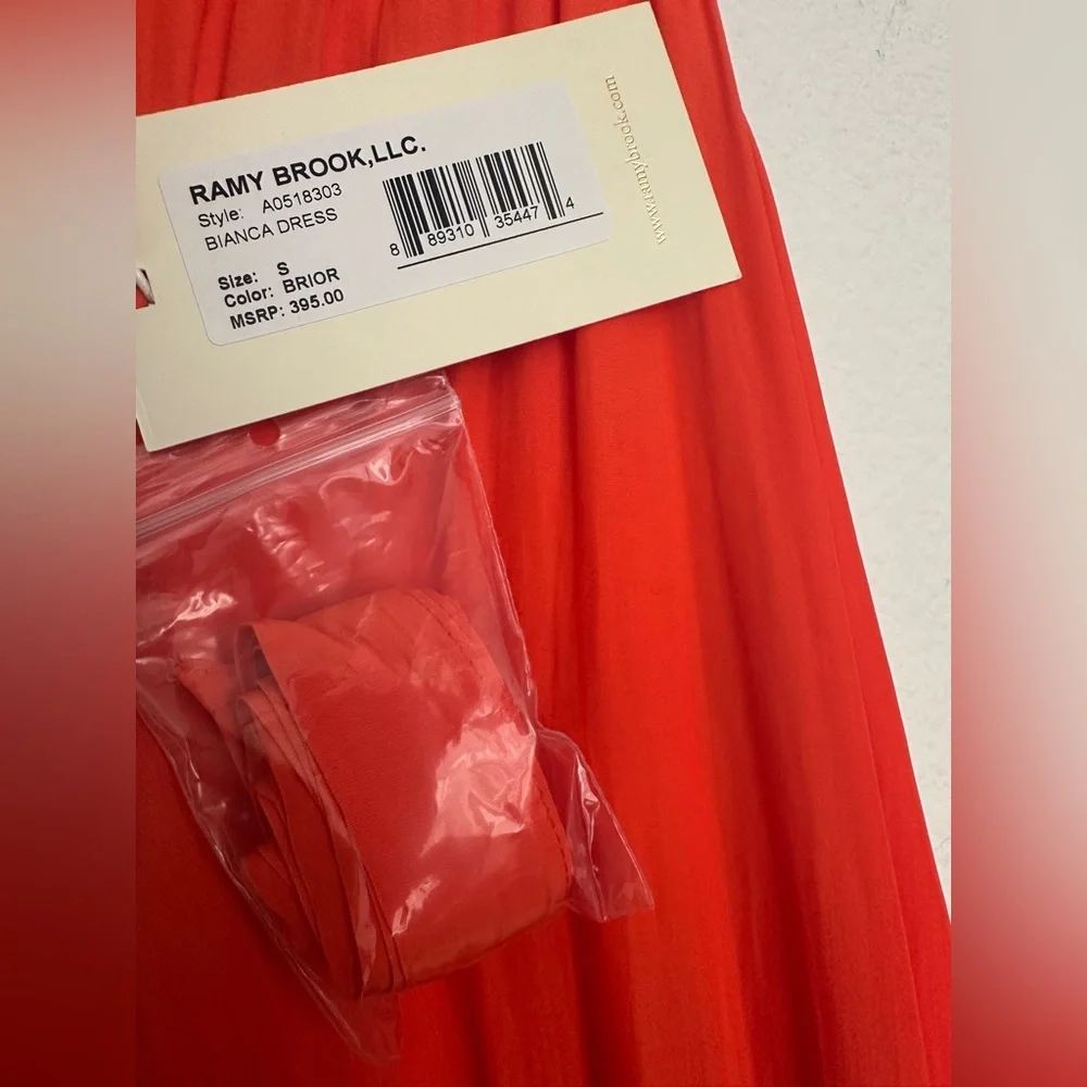 Ramy brook orange brior bianca dress Small NWT‎